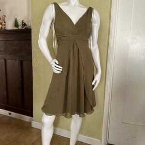 David's Bridal Olive Midi Dress